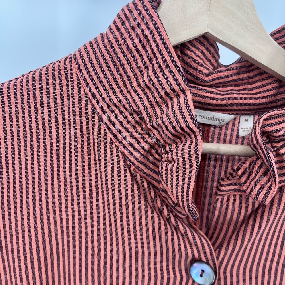 Striped Button-Up Women's Top - Picture 4 of 9
